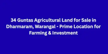 34 Guntas Agriculture Land for Sale at Dharmaram Warangal Narsampet Highway