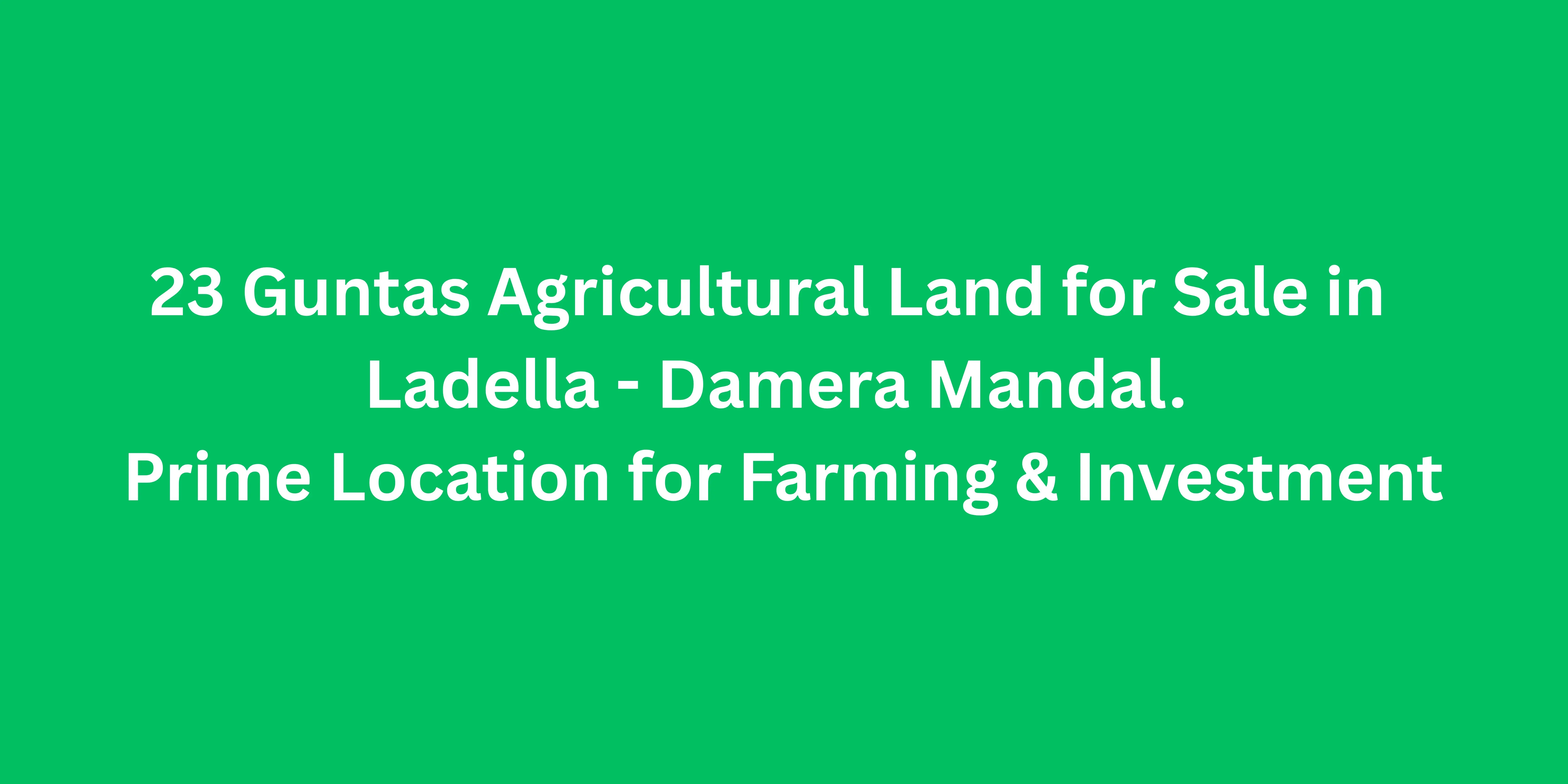 23 Guntas Agriculture Land for Sale at Ladella Village Damera Mandal Parkal Highway