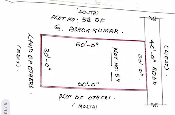 200 Sq Yds West Facing Open Plot for Sale at Lotus Colony Hanamkonda