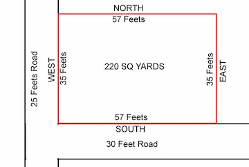 220 Sq Yds West and South Corner Open Plot for Sale at Waddepally Hanamkonda